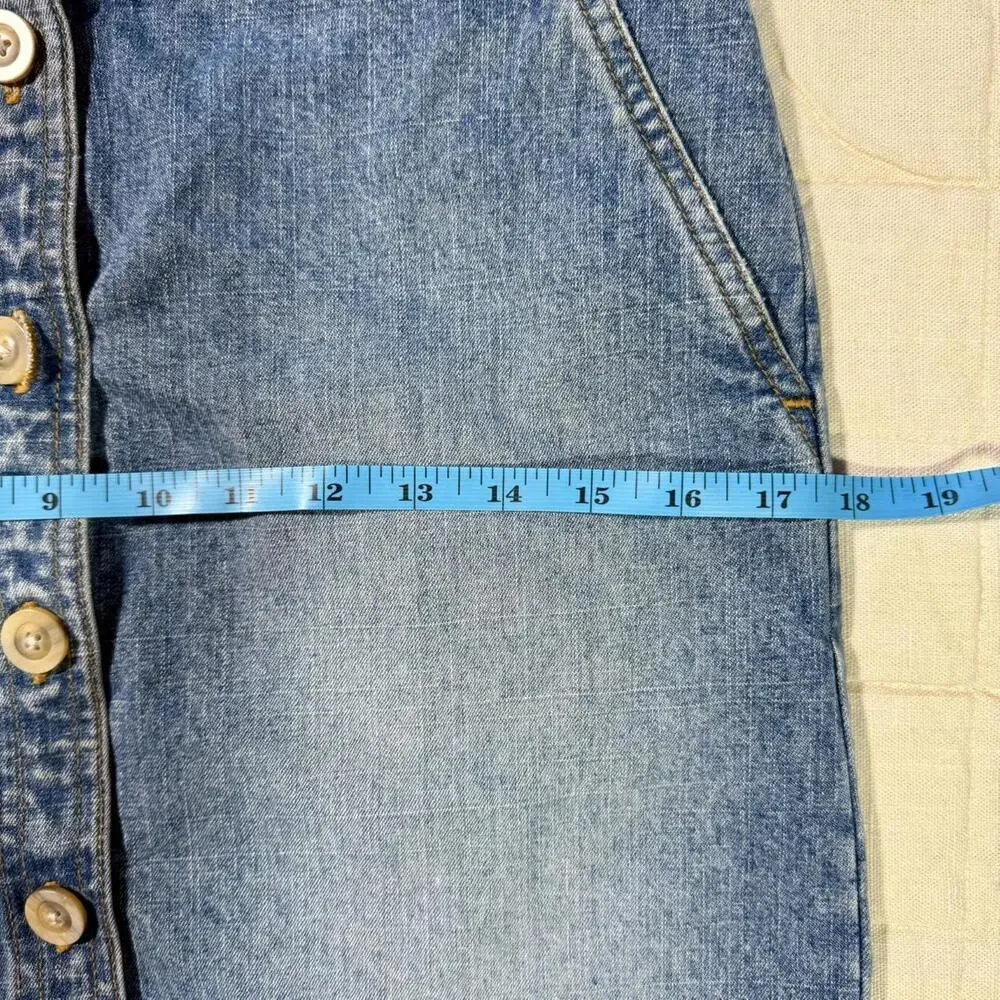 Y2K Ann Taylor LOFT Button-Front Denim Skirt – Size 4